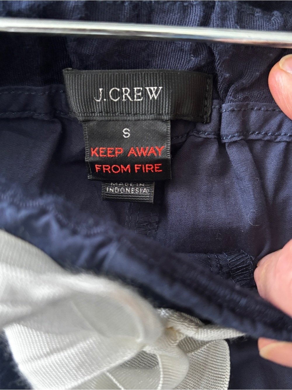 J.Crew Navy Cotton Pajama Set - Short Sleeve Top & Full Length Pants - Size S - Picture 9 of 12